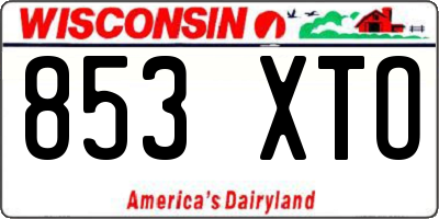 WI license plate 853XTO
