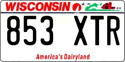 WI license plate 853XTR