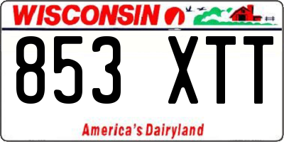WI license plate 853XTT