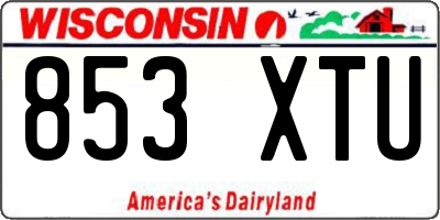 WI license plate 853XTU