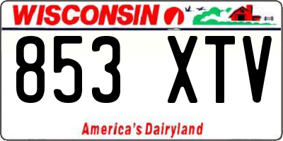 WI license plate 853XTV