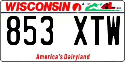 WI license plate 853XTW