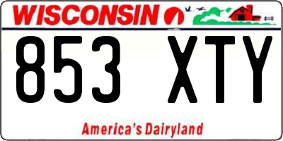 WI license plate 853XTY