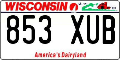 WI license plate 853XUB