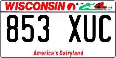 WI license plate 853XUC