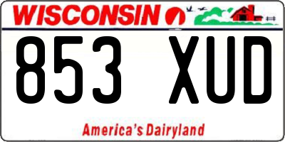 WI license plate 853XUD