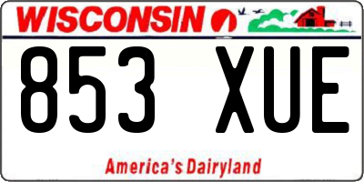 WI license plate 853XUE