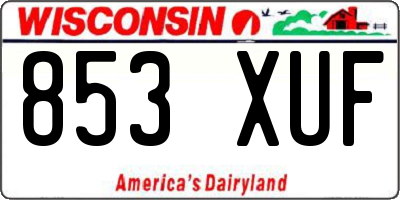 WI license plate 853XUF
