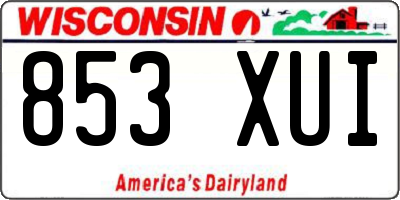 WI license plate 853XUI