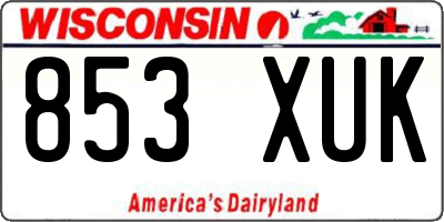 WI license plate 853XUK