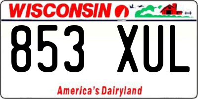 WI license plate 853XUL