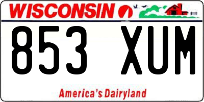 WI license plate 853XUM