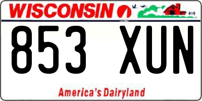 WI license plate 853XUN