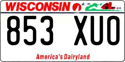 WI license plate 853XUO
