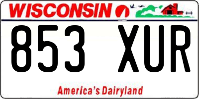 WI license plate 853XUR