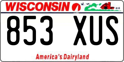 WI license plate 853XUS