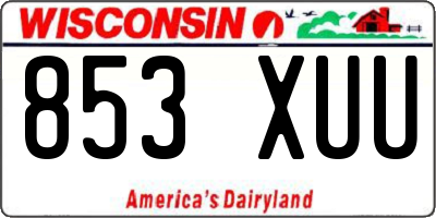 WI license plate 853XUU