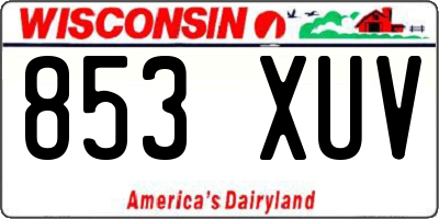 WI license plate 853XUV