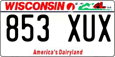 WI license plate 853XUX