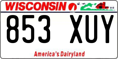 WI license plate 853XUY