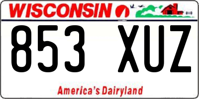 WI license plate 853XUZ