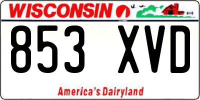 WI license plate 853XVD