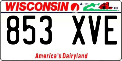 WI license plate 853XVE