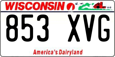 WI license plate 853XVG