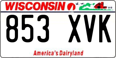 WI license plate 853XVK