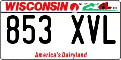 WI license plate 853XVL