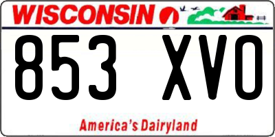 WI license plate 853XVO