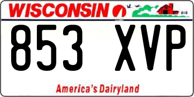 WI license plate 853XVP