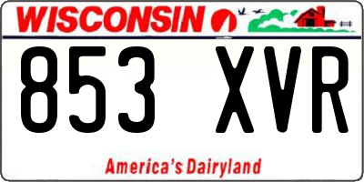 WI license plate 853XVR
