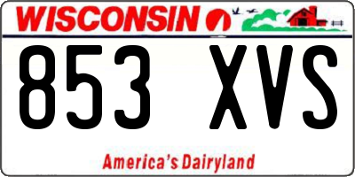 WI license plate 853XVS