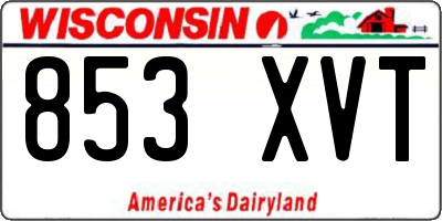 WI license plate 853XVT