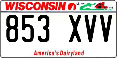WI license plate 853XVV
