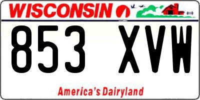 WI license plate 853XVW