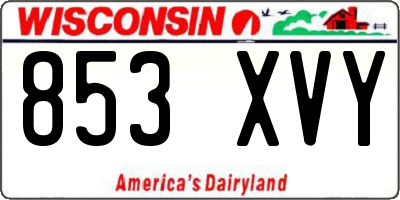 WI license plate 853XVY