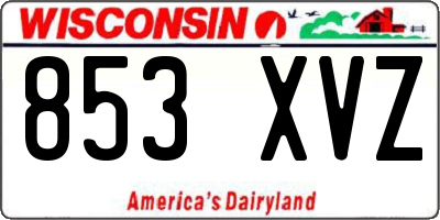 WI license plate 853XVZ