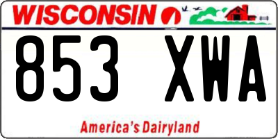 WI license plate 853XWA