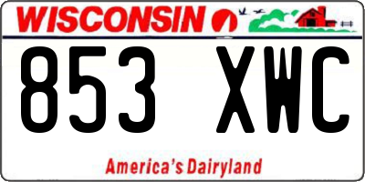 WI license plate 853XWC