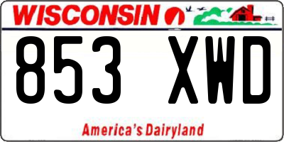 WI license plate 853XWD