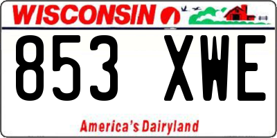 WI license plate 853XWE