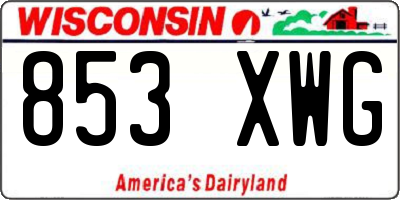WI license plate 853XWG