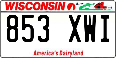 WI license plate 853XWI