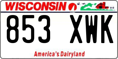WI license plate 853XWK