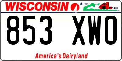 WI license plate 853XWO