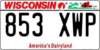 WI license plate 853XWP