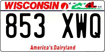 WI license plate 853XWQ