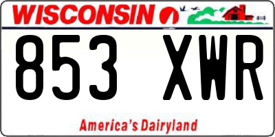 WI license plate 853XWR